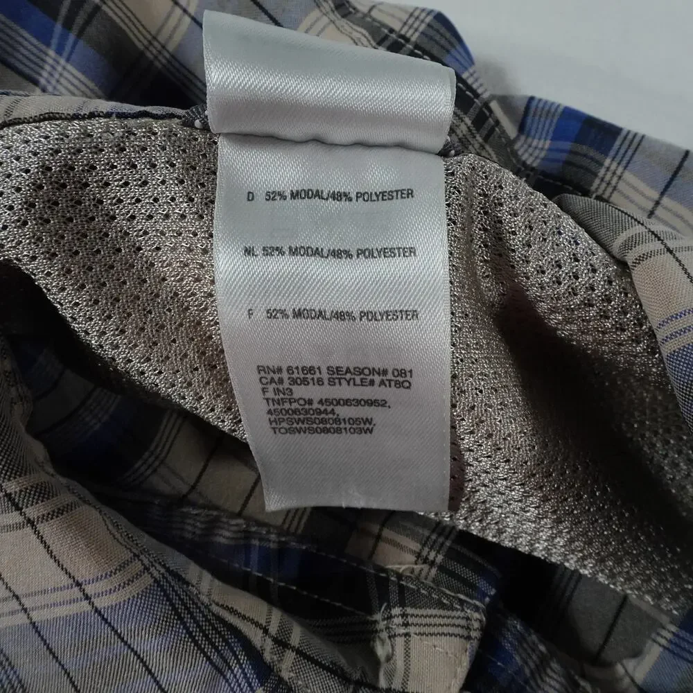 The North Face Hiking Outdoor Plaid Button Up Short Sleeve Shirt Men's Large